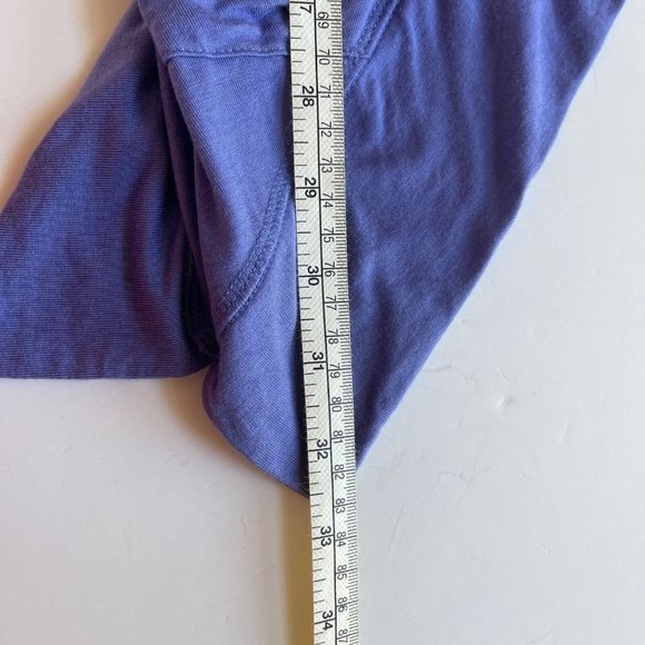 LOGO Lori Goldstein Long Chiffon Trim Cardigan Top XS Purple Oversized Stretch - Picture 8 of 8